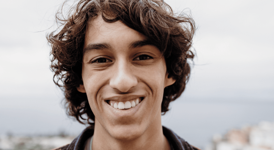 Young man smiling at the camera
